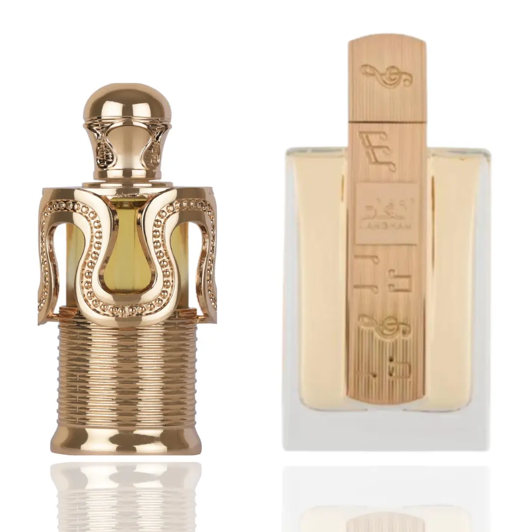 Lattafa Angham-Maitha 2-Piece Bundle Pack Unisex EDP Perfume Spray, Amber Vanilla Scent, A-Starting Aromatic Lavender Fragrance, Aromatic Unisex Fragrance, Lavender Unisex Fragrance