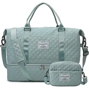 WeekenderBagsforWomenTravelDuffleBagwithShoeCompartmentOvernightCarryOnDuffelBagGymToteBagwithToiletryBag