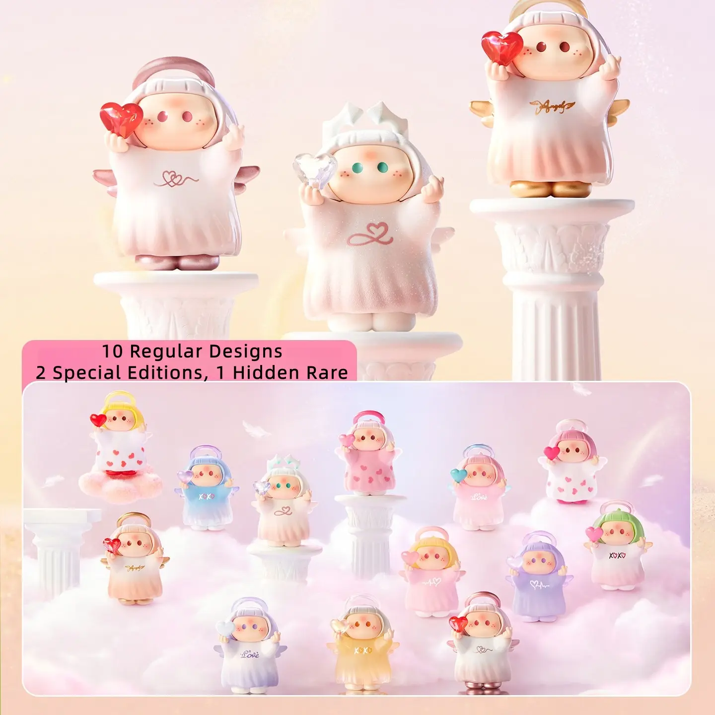 MINISO Youyou Sauce Cupid Ring Series Iconbox Blind Box Collectible Handmade Figure,Random Style,Desktop Ornament,Valentine's Day Gift for Lover & Couples,Romantic Gift#Summervibes