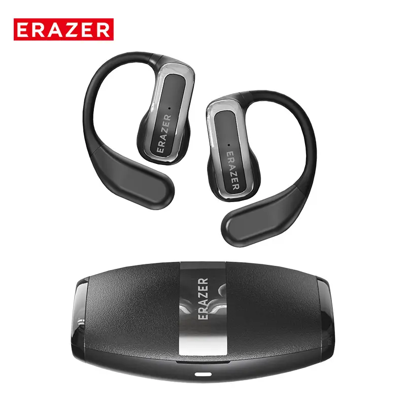 ERAZER XF21 Open Ear Bluetooth 5.4 Headphones with HIFI Audio, ANC Noise Cancelling, Built-in Mic, Hands Free Wearable Multifunctional Earbuds for Music Playback & Phone Calls, Electronic