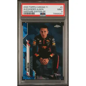 2020 Topps Chrome Sapphire Formula 1 Sitting Variation Alex Albon #5 PSA 9