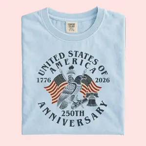 USA 250th Anniversary Comfort Color T-Shirt, USA Flag Vintage T-Shirt, Usa 250th anniversary Independence Day Tee, 4th of July Patriotic Gift
