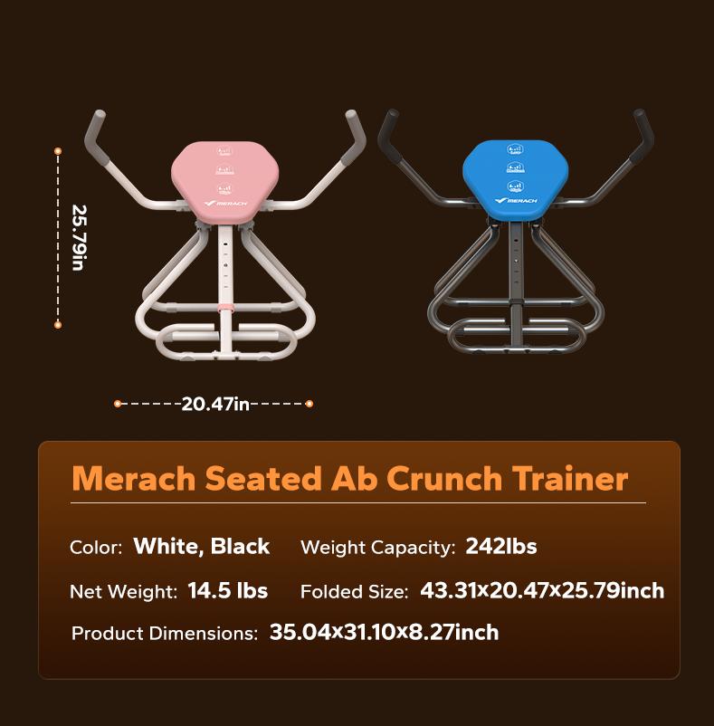Merach Seated Ab Crunch Trainer, 242lbs Foldable Core Exercise Equipment for Home Gyms, Comfortable Multi-Functional Waist Twist Exercise Trainer, TikTokShopBlackFriday SpringStatements Merach Seated Ab Crunch Trainer, 242lbs Foldable Core Exercise Equipment for Home Gyms, Comfortable Multi-Functional Waist Twist Exercise Trainer, TikTokShopBlackFriday SpringStatements