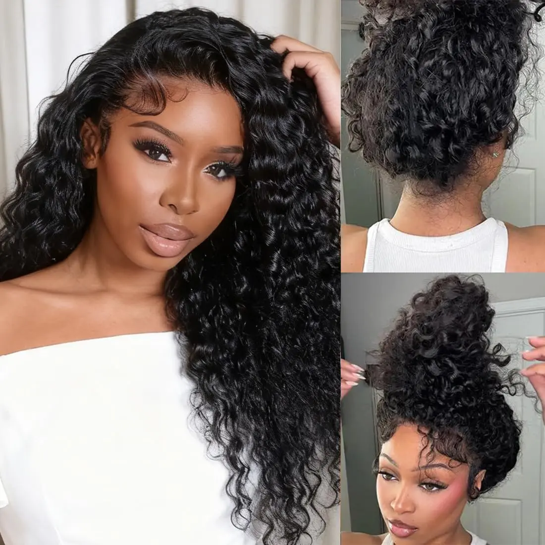 Deep Wave Half Wig 20 Inch Synthetic Half Wig Drawstring  display picture 3
