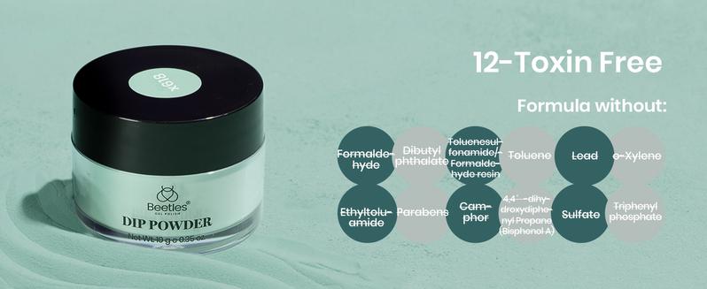 Beetles Dip Powder Nail Kit, 6 Winter Colors White Bule Green Natural Nail Dip Powder Kit Starter Set French Nail Art Manicure Salon No Need Nail Lamp Cured Glossy Lake DIY Gifts for Women