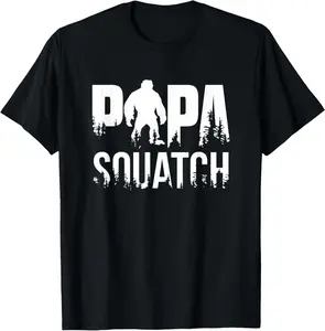 Papa Squatch Gifts for Dad Sasquatch Fathers Day T-Shirt Pure Cotton Graphic Tees Menswear Top: Gifts for Men & Women