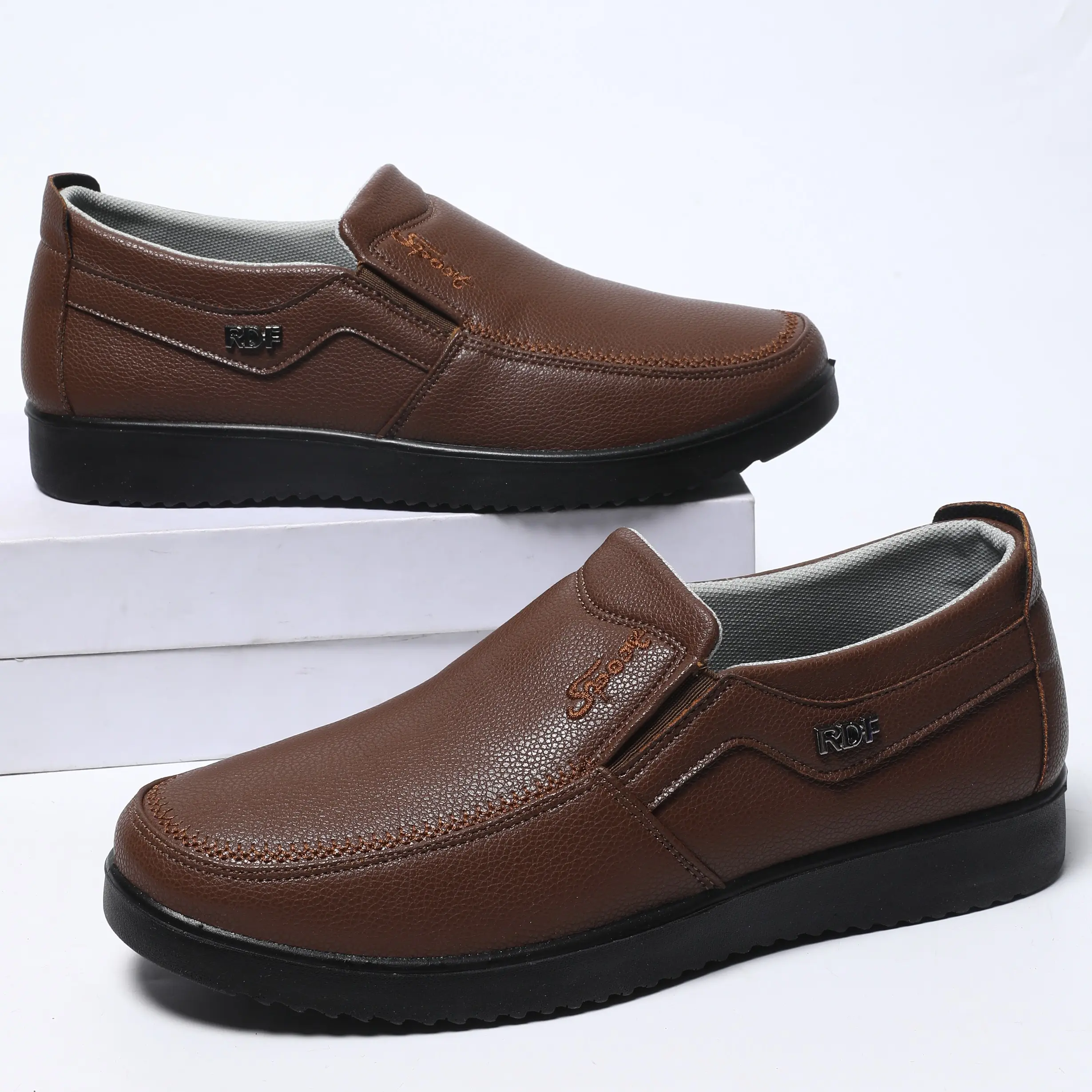 OFIREND Men's Soft Business Casual Loafers - Lightweight, Water-Resistant Synthetic Slip-On Flat Walking Shoes, Chic, Fabric, All Seasons, Ankle, Leather & Faux Leather, Low Top, Outdoors, Pu