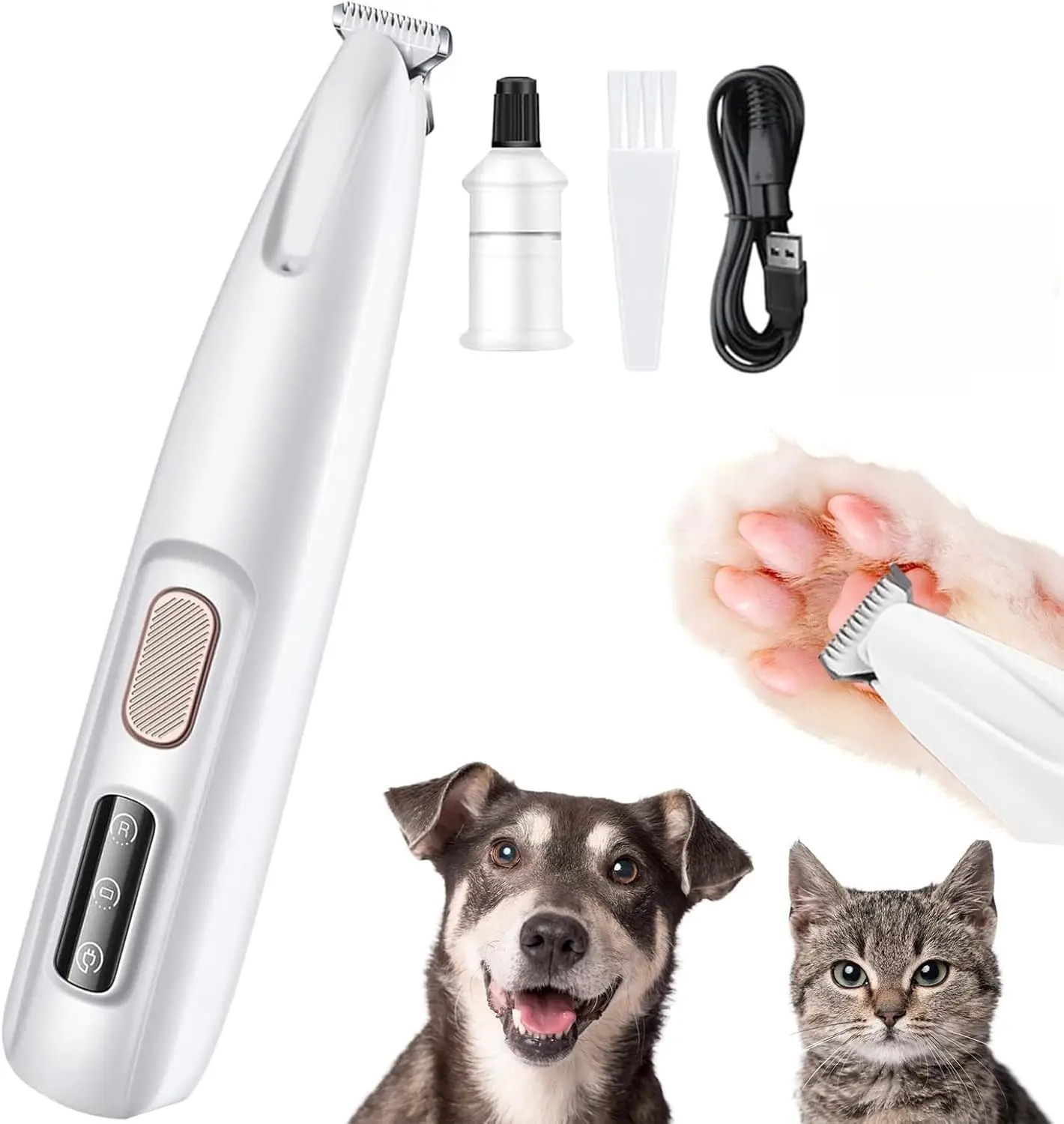 Rechargeable Pet Hair Trimmer Kit, Pet Paw Trimmer, Cordless Quiet Dog Trimmer for Grooming with LED Light, Small Dog Grooming Clippers for Dogs & Cats, Pet Grooming Tool,Waterproof, pet shaver,#SummerVibes #petlovers