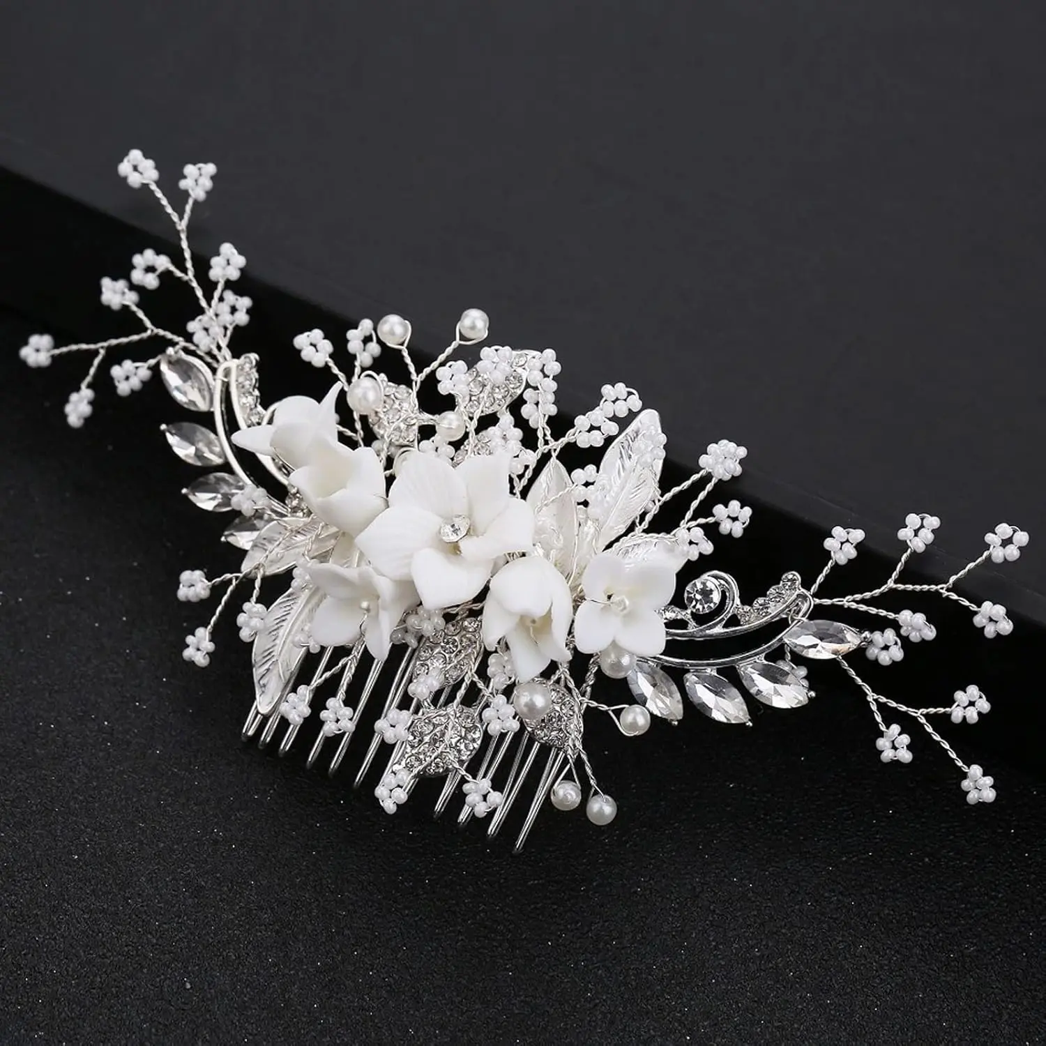 Handmade  Bridal Hair Comb Clip Flower Bride Wedding Bridesmaids Hair Vine  Hair Accessories for Brides Headpieces