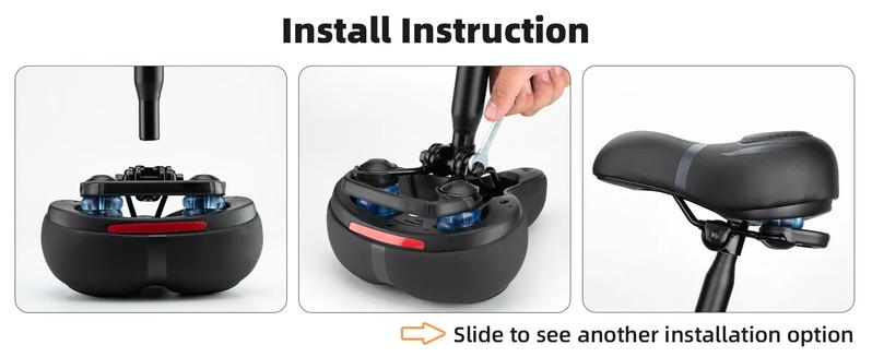 ROCKBROS Comfort Gel Bike Seat Breathable Waterproof Saddle Cruiser/Mountain/Fat Bikes