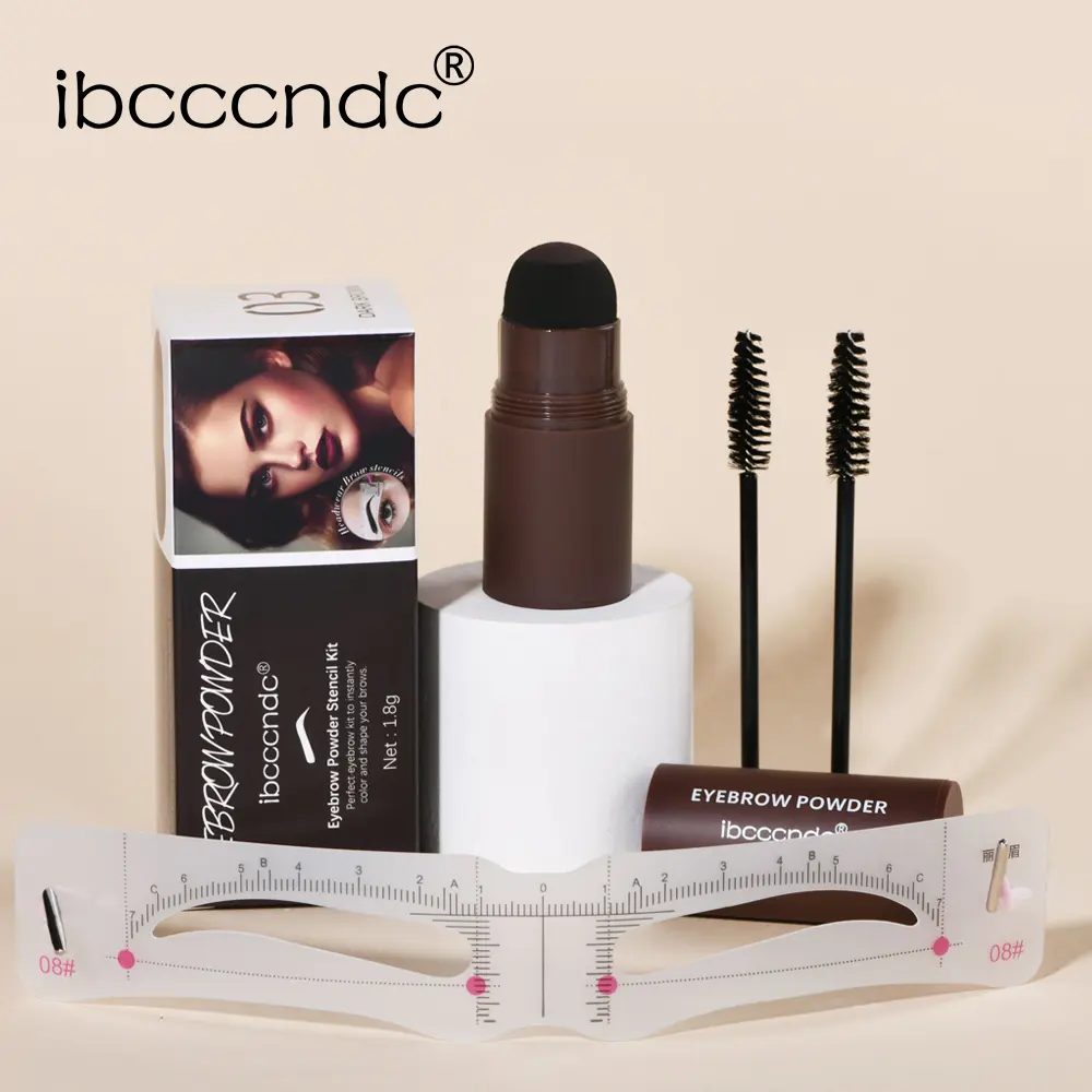 Waterproof Eyebrow Stamp Powder Kit, Eyebrow Shaping Kit, Eyebrow Powder Set, Eyebrow Powder Stick Kit with Brush and Stamp Stencil Shapes, Sweat-Proof & Long-Lasting Eyebrow Tint Set, Instant Color for Beginners