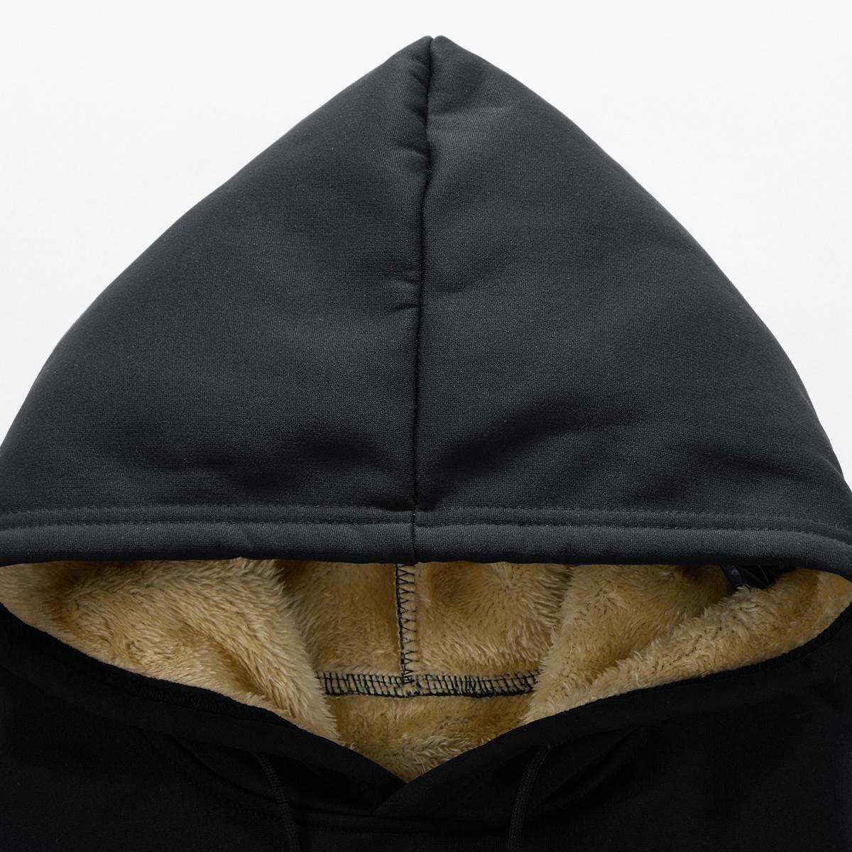 Men's Casual Sports Fleece-Lined Thickened Hoodie, Suitable for Gym Workouts, Running, and Other Outdoor Activities, Perfect Gift for Autumn and Winter