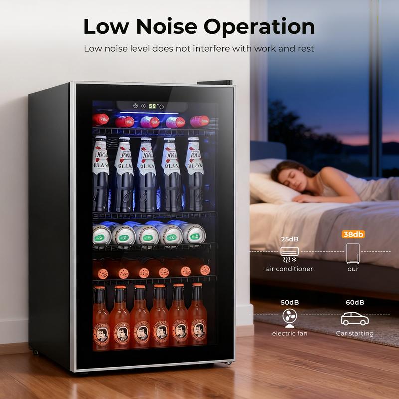 Kismile 18L Beverage Refrigerator Cooler 24Can Mini Fridge with Quiet Compressor LED Light Freestanding Small Fridge for Home Bar 40-61°F Electronic Temperature Control Kismile 18L Beverage Refrigerator Cooler 24Can Mini Fridge with Quiet Compressor LED Light Freestanding Small Fridge for Home Bar 40-61°F Electronic Temperature Control