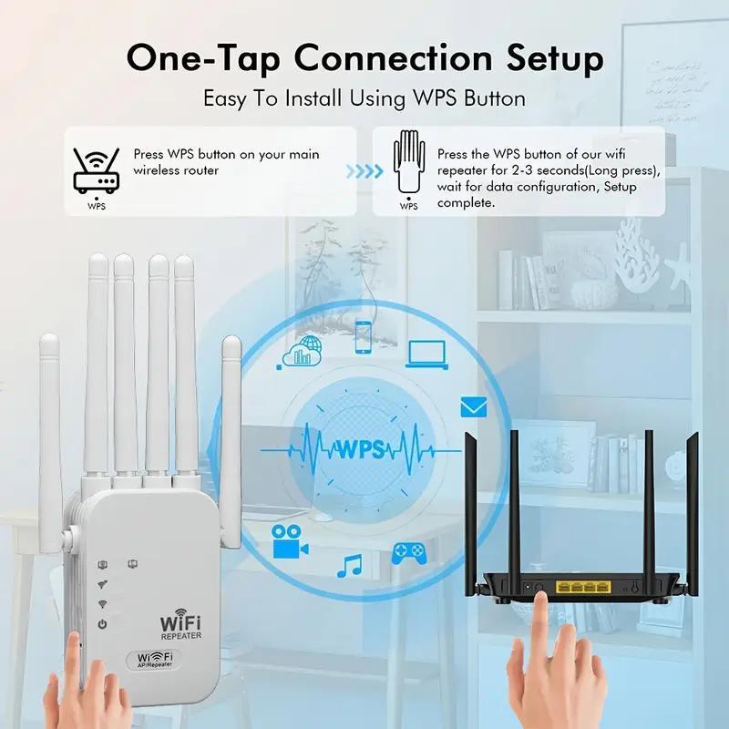 Valentine’s Day Gifts – MUNBYN WiFi Extender 2025, 1200Mbps Dual Band Signal Booster (5GHz/2.4GHz) Covers Up to 10,000 sq. ft & Connects 50 Devices | Repeater with Ethernet Port for Home Use Valentine’s Day Gifts – MUNBYN WiFi Extender 2025, 1200Mbps Dual Band Signal Booster (5GHz/2.4GHz) Covers Up to 10,000 sq. ft & Connects 50 Devices | Repeater with Ethernet Port for Home Use