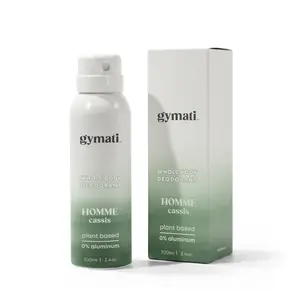 Gymati Homme Whole Body Deodorant Spray for Sensitive Skin, Plant Based Aluminum Free, Built For Sweat 100ml