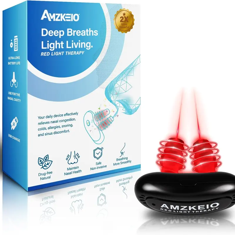 1Pcs Red Light Nasal Soother, 10 Min Nose Therapy for Dry Nose & Sinus Comfort, Daily Sinus Relief, USB-Rechargeable Light Therapy