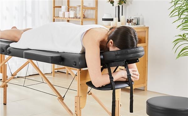 Yaheetech 32.3'' Width Adjustable Massage Bed with Headrest/Armrest/Hand Pallet, Foldable Spa Table Portable Salon Bed