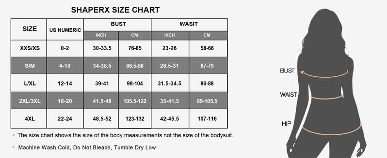 SHAPERX  Full Body Shapewear Tummy Control High Waisted Leggings Stretchy Bodysuit Black Sculpting