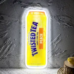 Printing twisted tea Bar Neon Signs for Wall Decor Neon Lights for Bedroom Led Signs Suitable for Man Cave Bar Pub Restaurant Christmas Birthday Party Gift Led Art Wall Decorative Crs Light Bar Sign, 5V Usb Power