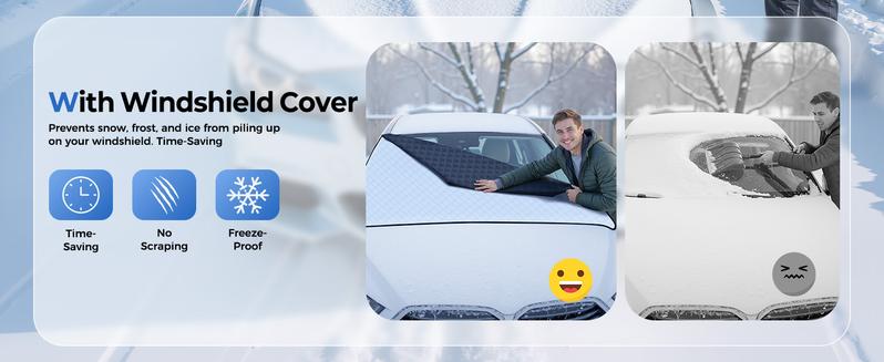 Black Friday Deal-FLORICH Car Windshield Cover Snow & Sun Protector - Foldable Anti-Frost & UV Guard with Side Mirror Covers for Quick Setup Universal Fit for Car Truck SUV Van MPV windshield cover car cover for snow sunshade anti-snow