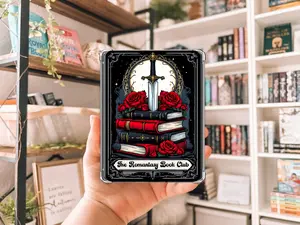 Romantasy Book Club Kindle Insert with Sparkly Overlay, Clear Case Kindle Paper Insert, Dark Fantasy Reader Accessory