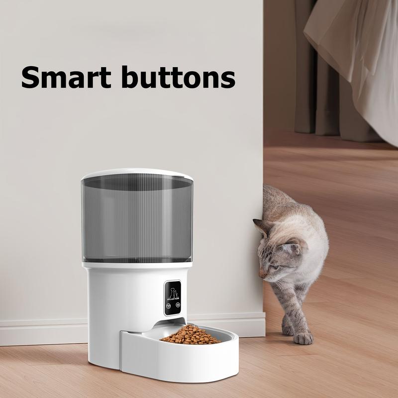 1.06 Gallon Smart Pet Feeder for Large Dogs, WiFi & APP Control Automatic Timed Feeder, Portion Control, USB/Battery Dual Power, Anti-Spill Design, Real-Time Alert & Auto-Off, Easy to Install