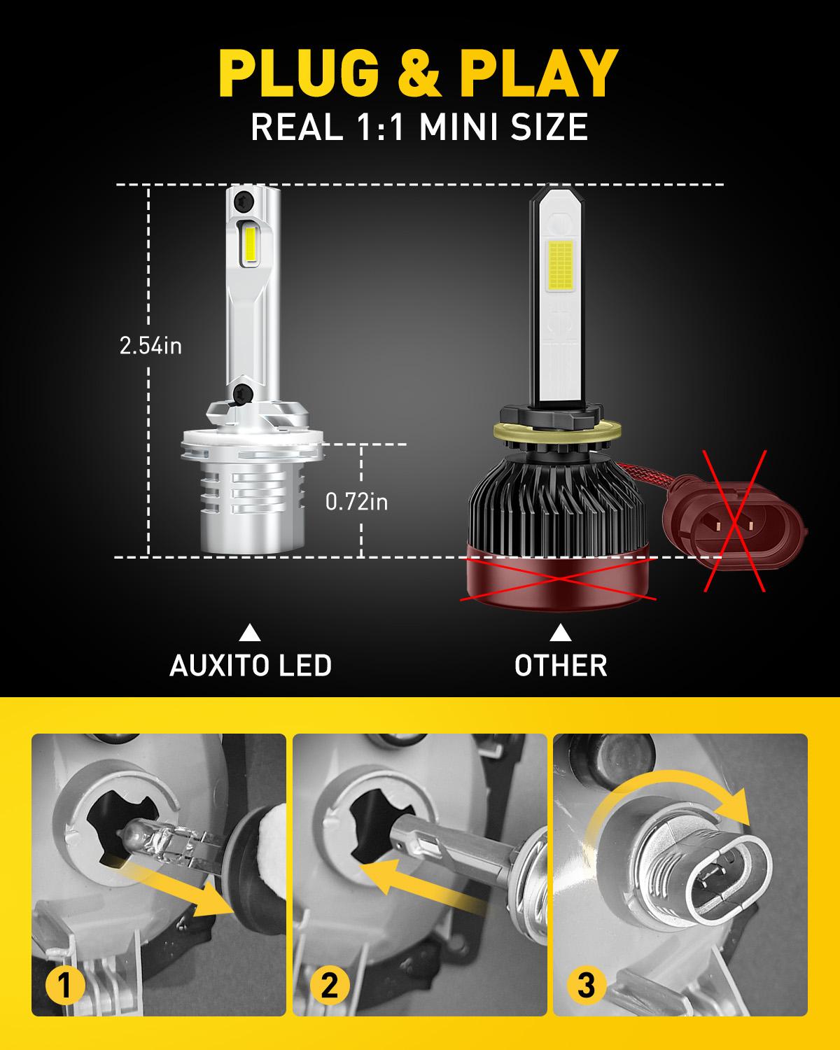 AUXITO 880 LED Fog Light Bulbs Bright White 4000LM 20W High Power DRL Headlight