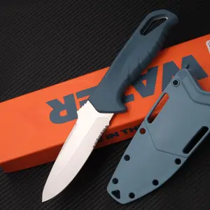 18040S fixed straight knife, PVC handle, anti-corrosion and wear-resistant high hardness steel, outdoor camping and driving survival EDC tool, the best men's gift.