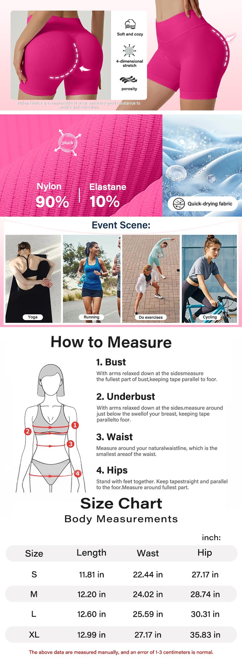 Women's 6-Pack Athletic Shorts, Seamless High-Waisted Shorts with High Elasticity and Butt-Lifting Ruched Design, Perfect for High-Impact Fitness Training, Seamless Cycling Shorts, Women's Athletic Fitness Shorts Set