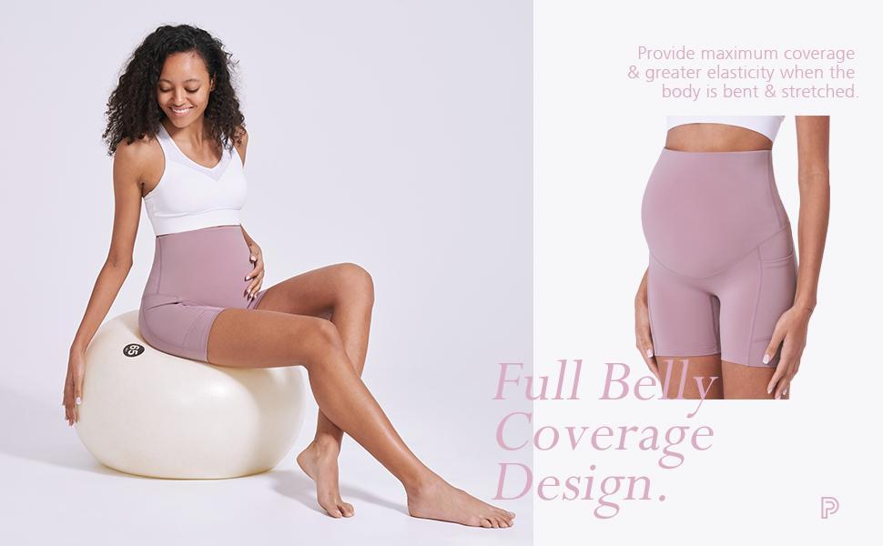 POSHDIVAH 3 Pack Maternity Biker Shorts Over The Belly Summer Comfy Pregnancy Yoga Active Workout Athletic Short Pants 5"/8" summer clothes