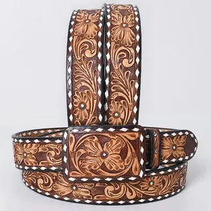 American Darling Belt Beautifully Hand Tooled Leather Unisex | Western Handcrafted
