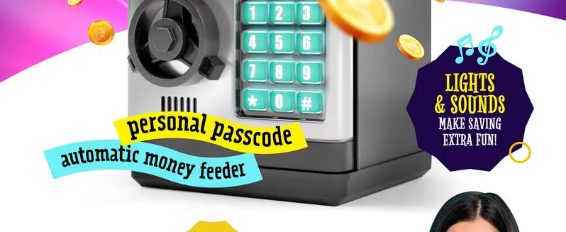 Piggy Bank for Kids Adults, Electronic ATM Coin Cash Bank with Password Code Lock and Auto Grab Bill Slot, Large Capacity Coin Bank Money Jar for Adults, Designed for All US Coins, Capacity 10000+