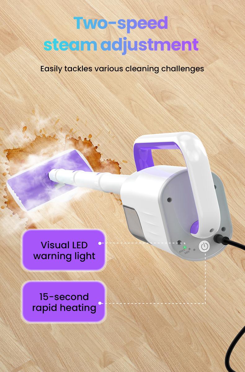 [FebFaves]Steam Mop 12-in-1 Floor Cleaner with Detachable Handheld Steamer for Walls, Grout, Floors, Tiles, Carpets & Grease. Includes Multi-Function Accessories Cleaning Tools Cleaning Set