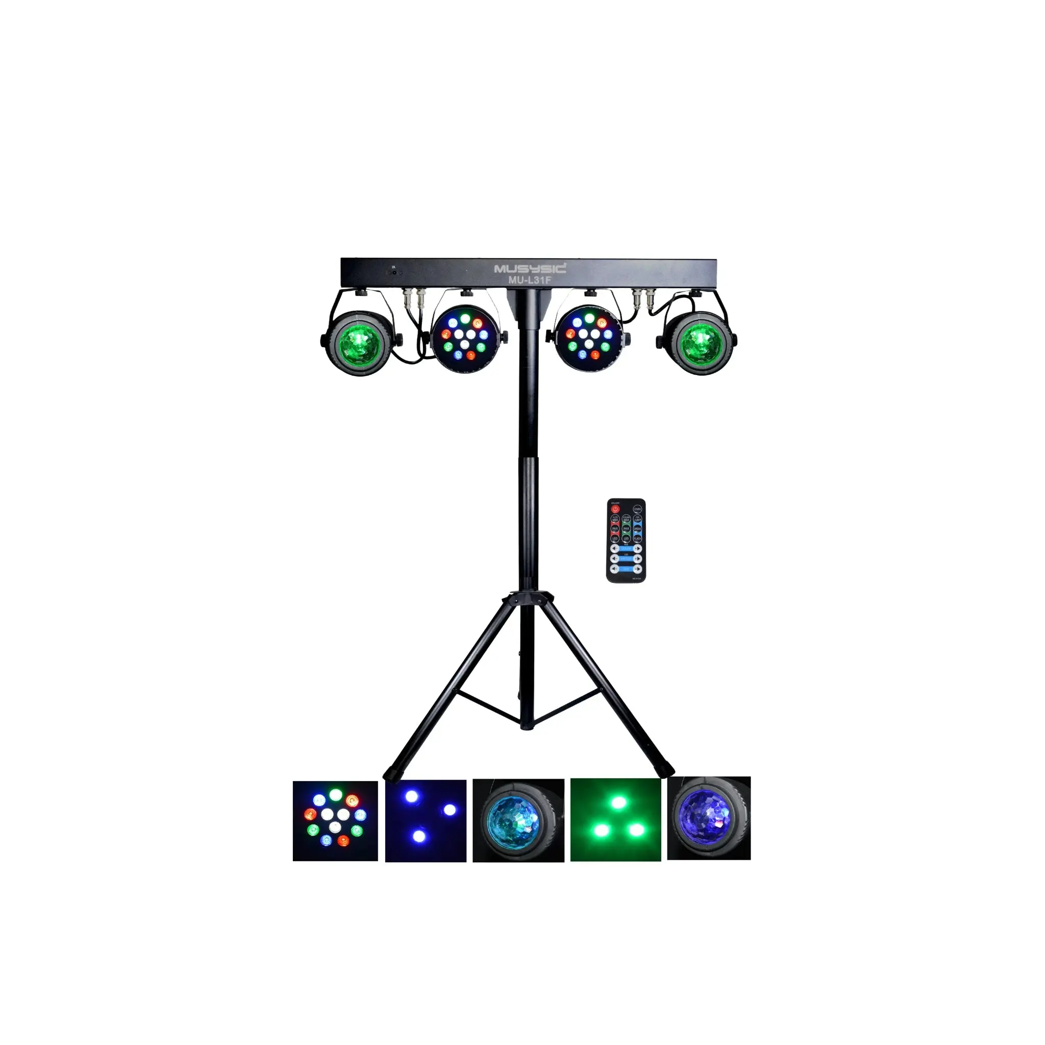 MUSYSIC MU‑L31F Professional LED PAR Light – 30W RGB, 7‑Channel DMX512, Auto/Master‑Slave/Sound Modes, Aluminum Housing