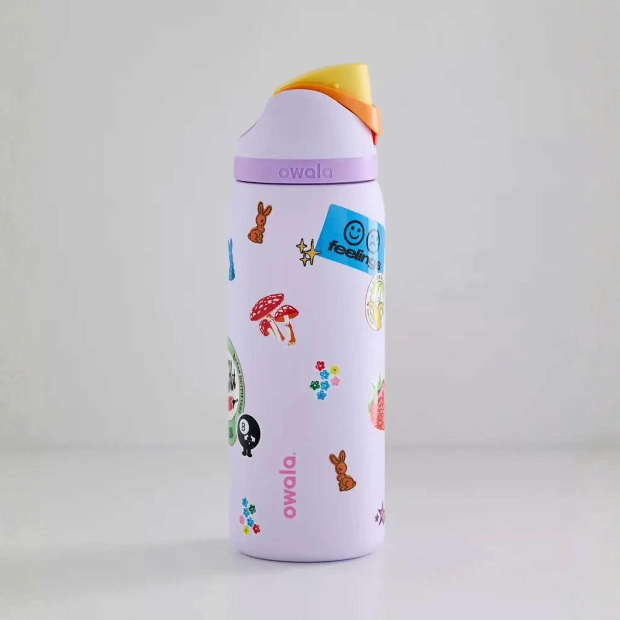 NEW Owala Purple FreeSip 32oz Water Bottle Drinkware - Sticker-Free, With Box, Ideal for School & Travel Use Portable