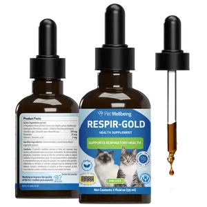 Pet Wellbeing Respir-Gold for Cats - Supports Healthy Breathing, Open Airways, Respiratory Support, Black Cumin, Horehound, Grindelia - Veterinarian-Formulated Herbal Supplement
