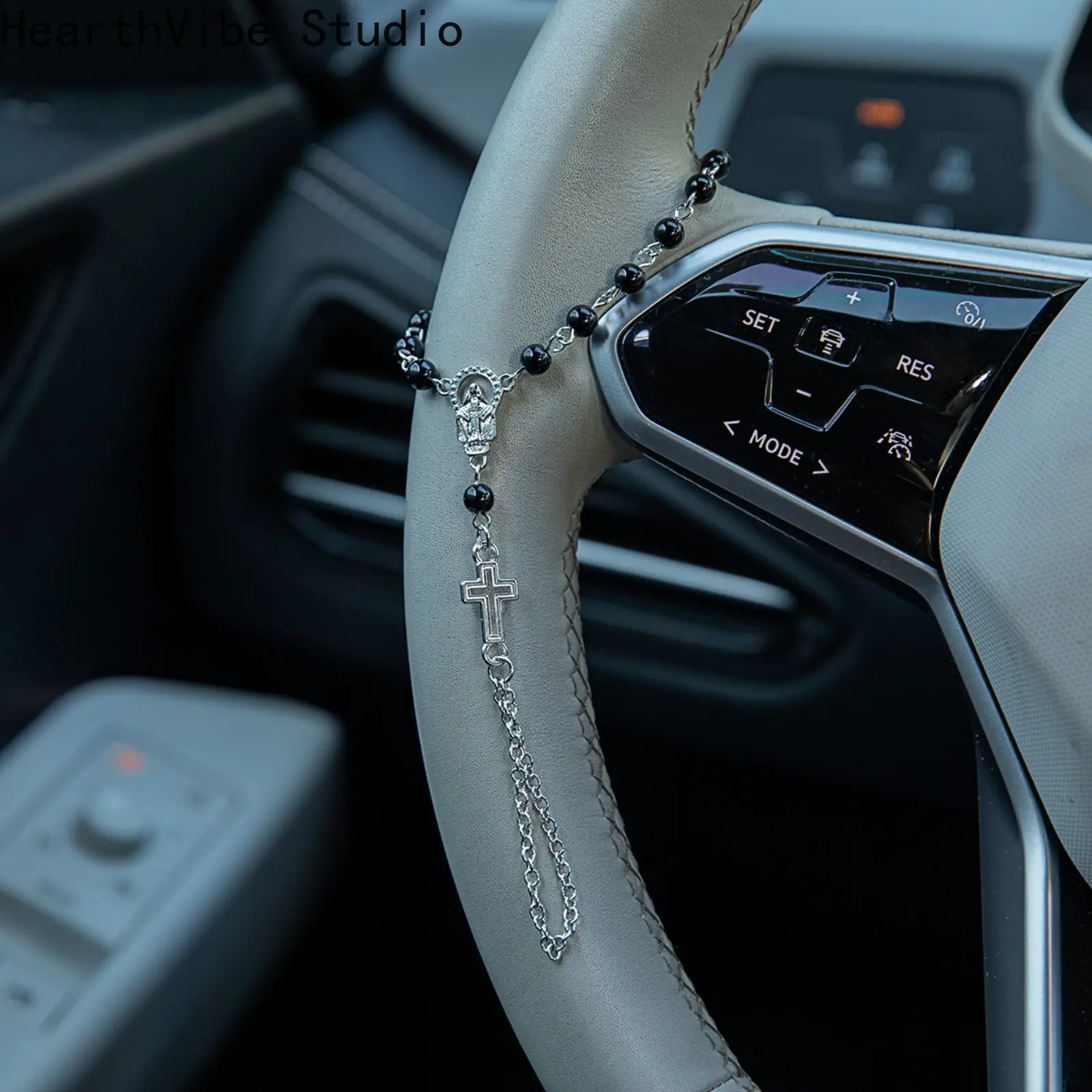 Trendy Alloy Cross Cherry Car Pendant, Cars Accessories, Car Ornament, Auto Accessories