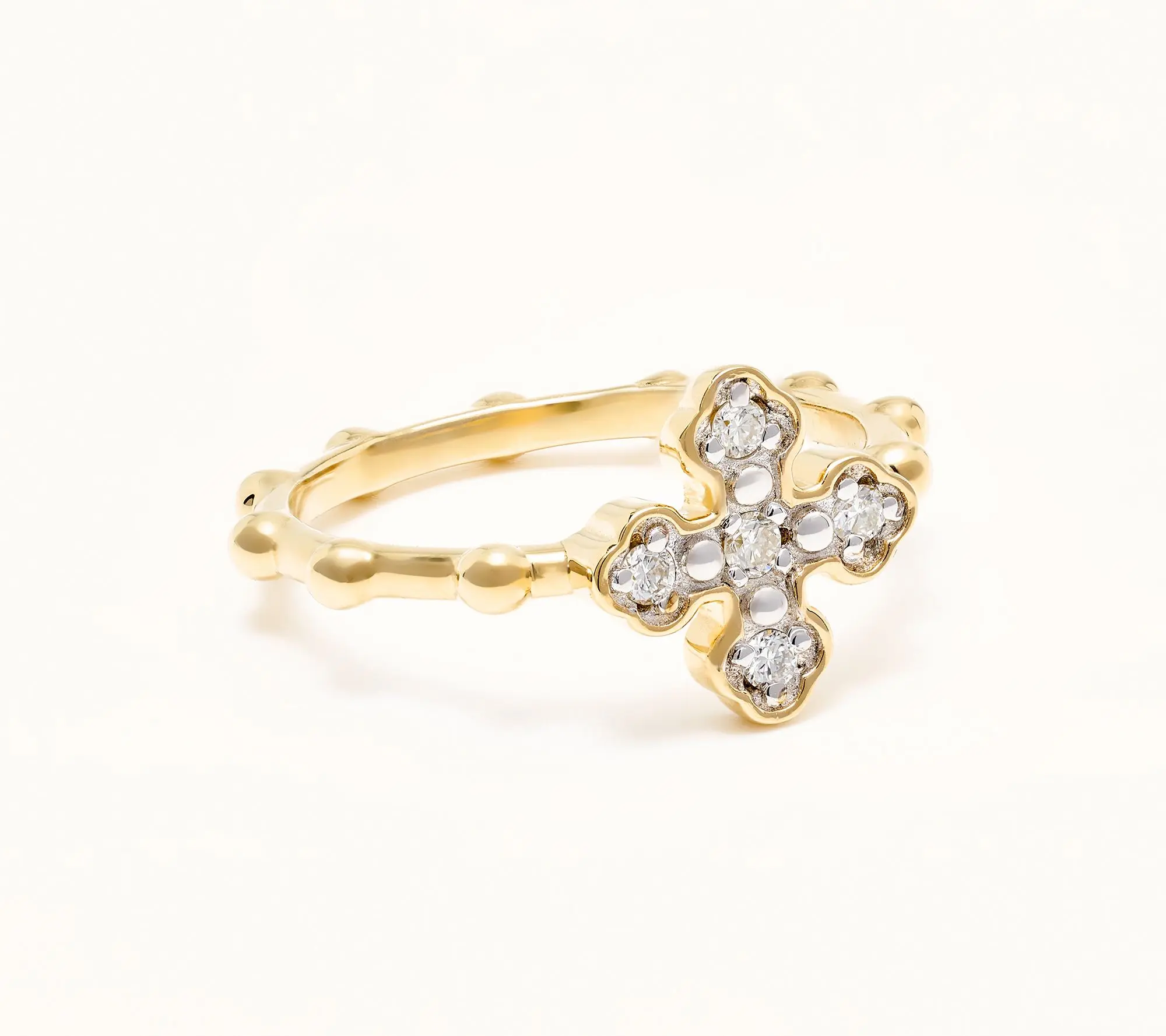 Fire Light Lab Grown Diamonds 0.05cttw Rosary Ring, Sterling