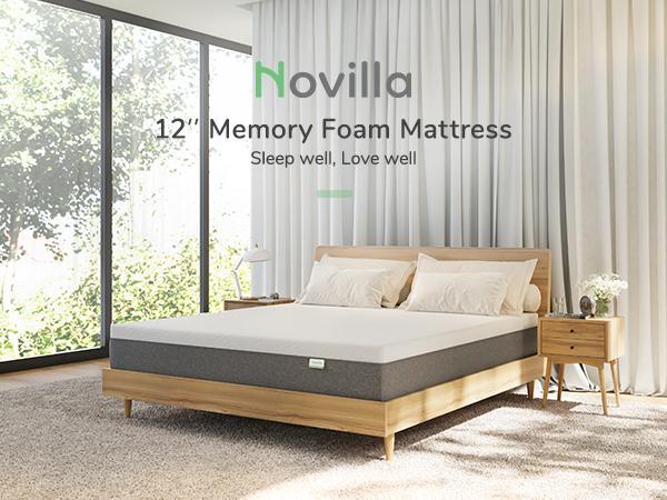 Gel Memory Foam Mattress&Fiberglass-Free - Medium Plush Feel with Motion Isolating, Bliss, King/Queen/Full/Twin, Egg Crate Design, 10/12 Inch ,Easy Maintenance Cooling Technology, queen size mattress,Holiday Haul