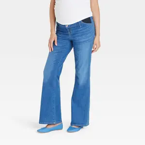 Under Belly High-Rise Denim Flare Maternity Pants - Isabel Maternity by Ingrid & Isabel