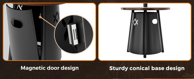 【2 packages shipping】Patio heater, 50,000 BTU Propane Outdoor Heater with Round Table, Premium 304 Stainless Steel Burner, Triple Protection System，2 in 1 Patio Heater for Outdoor Use, Residential & Commercial Use