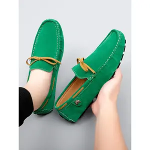 Men's Casual Solid Color Slip-on Loafers, Fashionable Comfortable Boat Shoes for Daily Wear, Lightweight Breathable Shoes for All Seasons, Boy