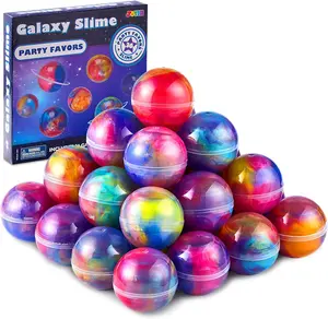 Easter Slime Party Favors, 36 Pack Galaxy Slime Ball- Stretchy, Non-Sticky, Mess-Free, Stress Relief, and Safe - Toys for Girls and Boys - Classroom Reward, Party Supplies, Valentines