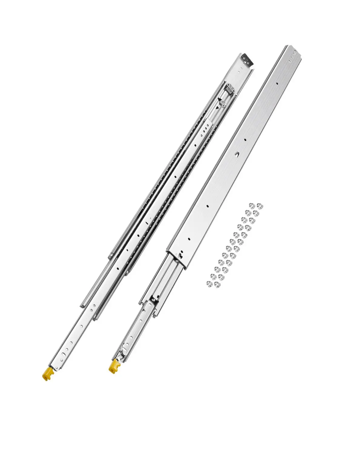 【summerfinds】VEVOR 1 Pair Full Extension Drawer Slides 18 20 22 28 30 32 36 38 40 44 48 52 56 60 in, 500 lbs Load Capacity Locking Drawer Slides, Ball Bearing with Lock Side Mount Drawer Slide Rail