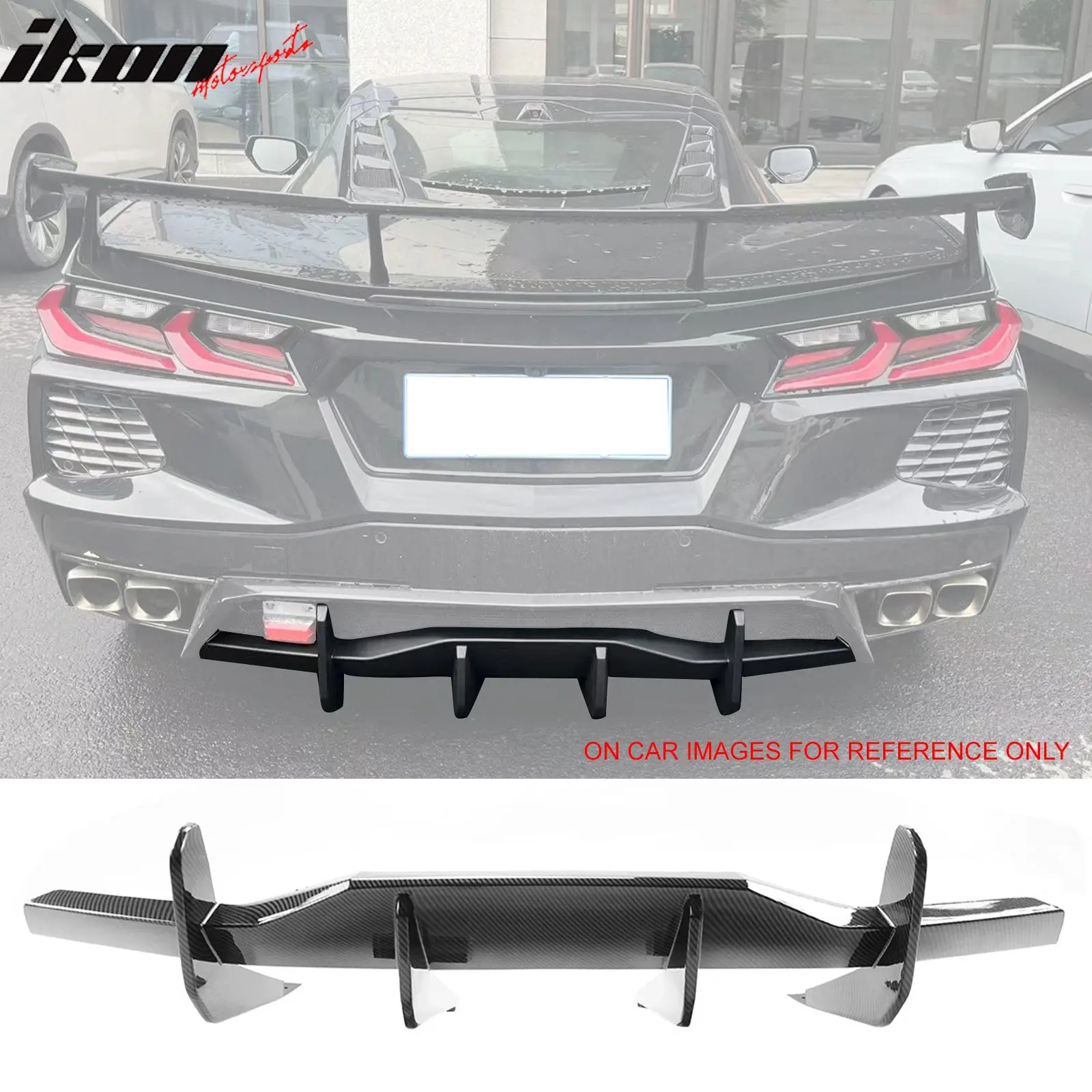 Rear Bumper Diffuser for Chevy Corvette 2020-2026 Carbon Fiber Print ABS