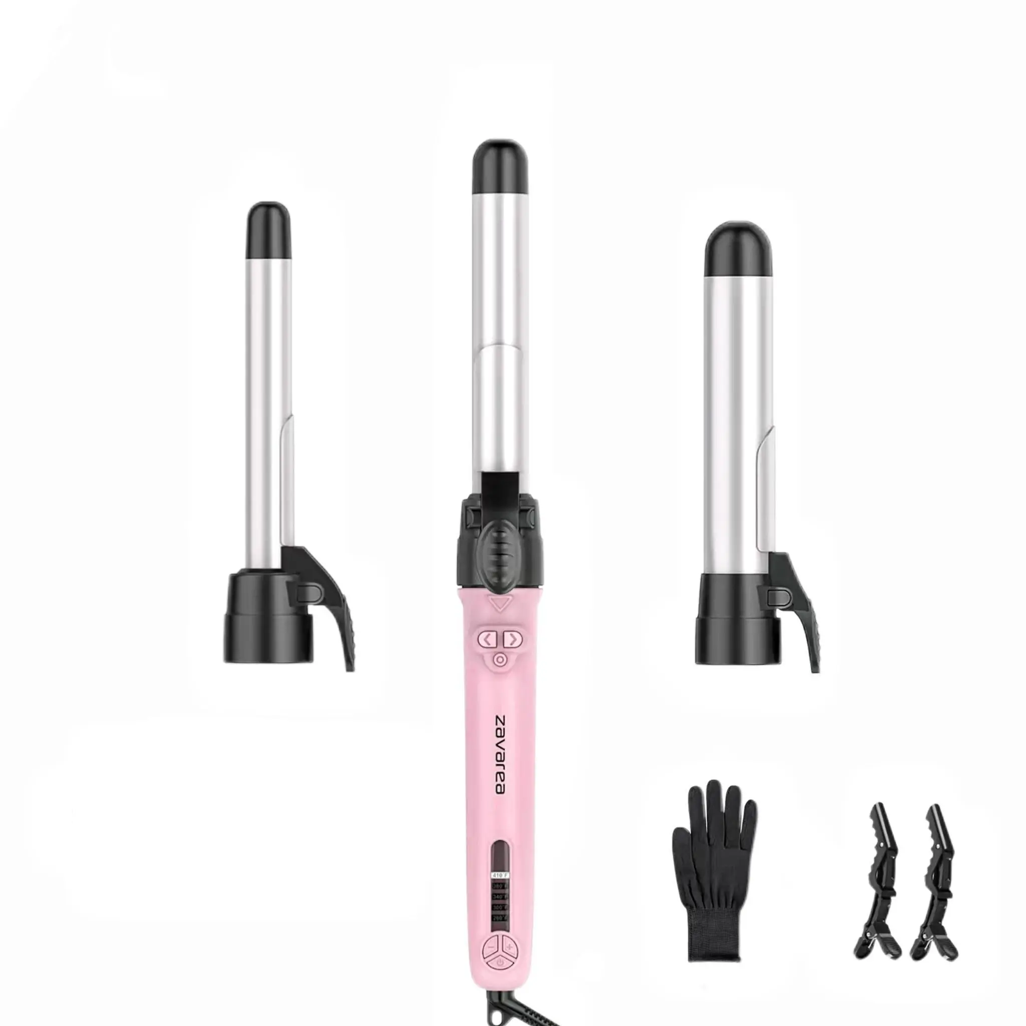 3 in 1 Auto Magnetic Rotating Curling Wands Automatic Rotating Hair Curling Iron Set with Interchangeable Ceramic Barrels (0.75", 1", 1.25") Instant Heat Up Hair Curler Adjustable Temp, MothersDayGift