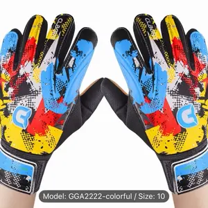 [Professional Goalkeeper Gloves] Professional-Grade Heavy-Duty Soccer Goalkeeper Gloves | Non-Slip Palm, Adjustable Wrist Strap, Double Wrist Protection - No Finger Protection for Football Training & Matches (Goalies)