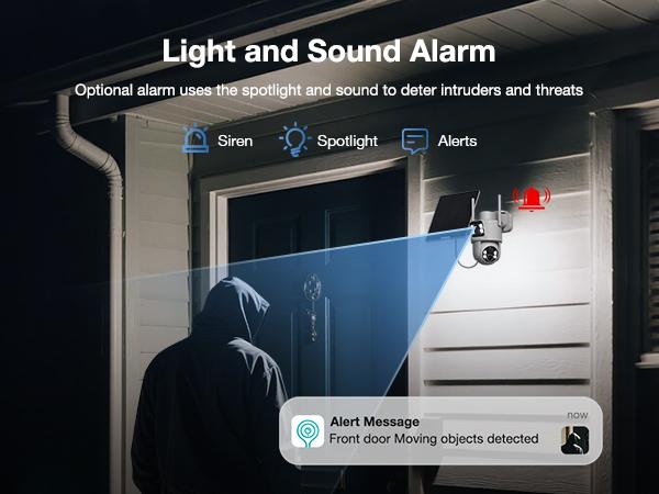 Dual Lens Solar Security Cameras Wireless Outdoor, 2K Full HD Video, 360° View Pan/Tilt Home Security Camera with Color Night Vision, Easy to Install, PIR Alarm, 2.4GHz WiFi