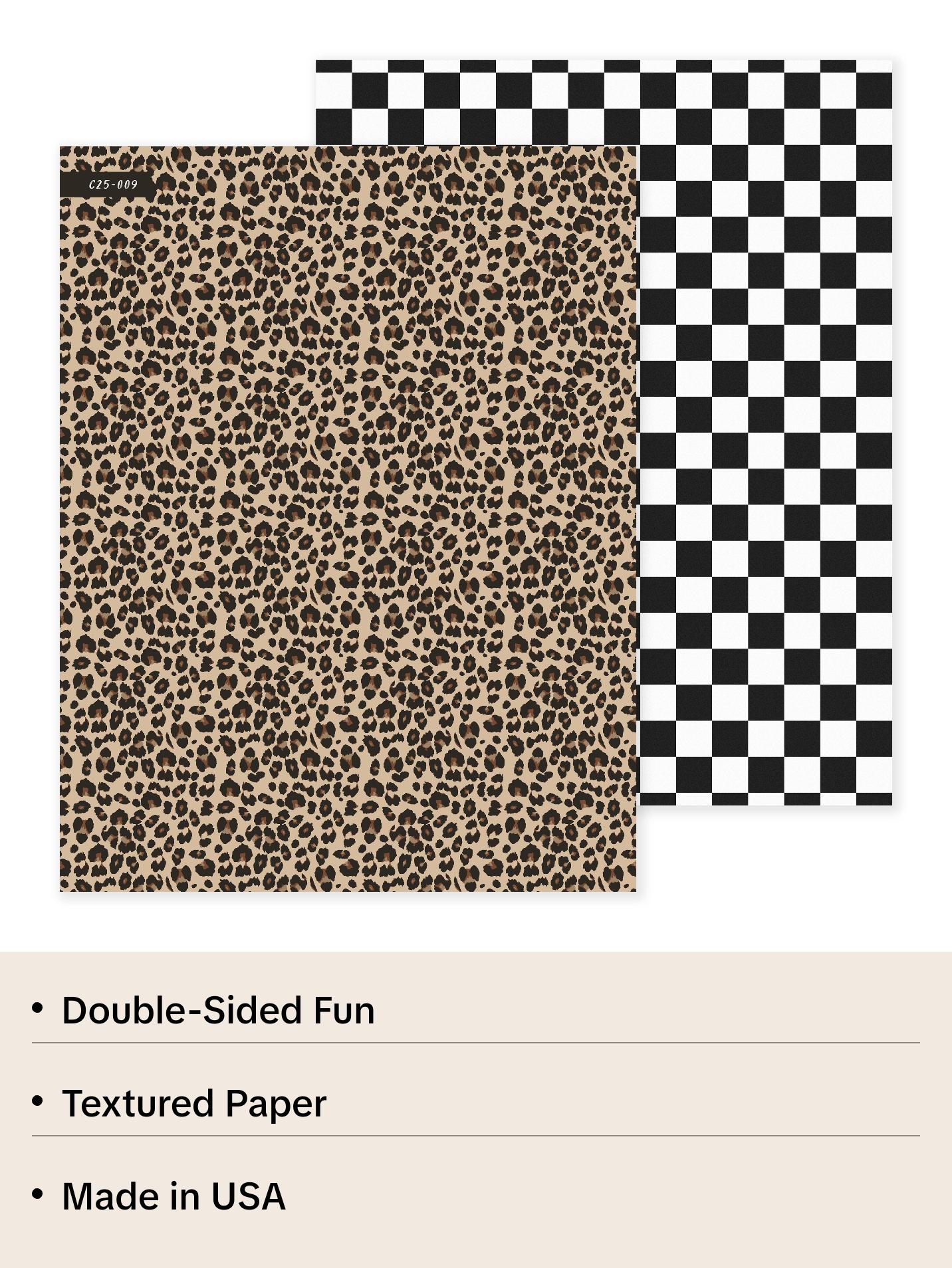Checker & Leopard | Scrapbook Paper