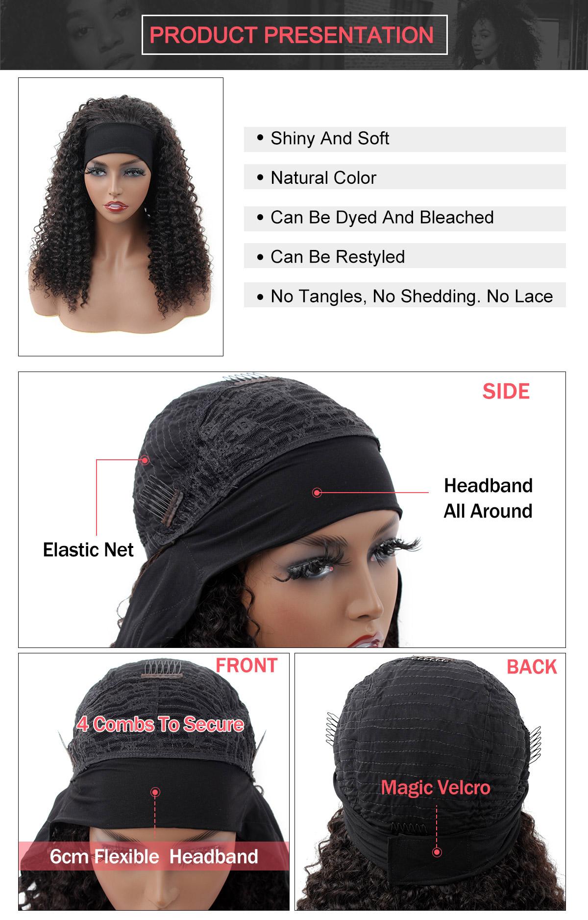 ISEE Wear Go & Headband Afro Curly Glueless Human Wigs Full Machine Made Unisex Black with Free Gifts Included #SpringStatements